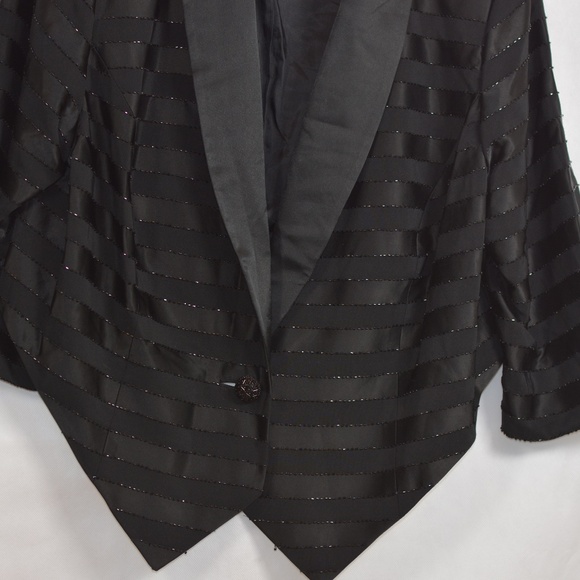Beaded Ribbon Inspired Bolero Tuxedo Jacket Sz 22W Katherine & Lindsay - Picture 4 of 8